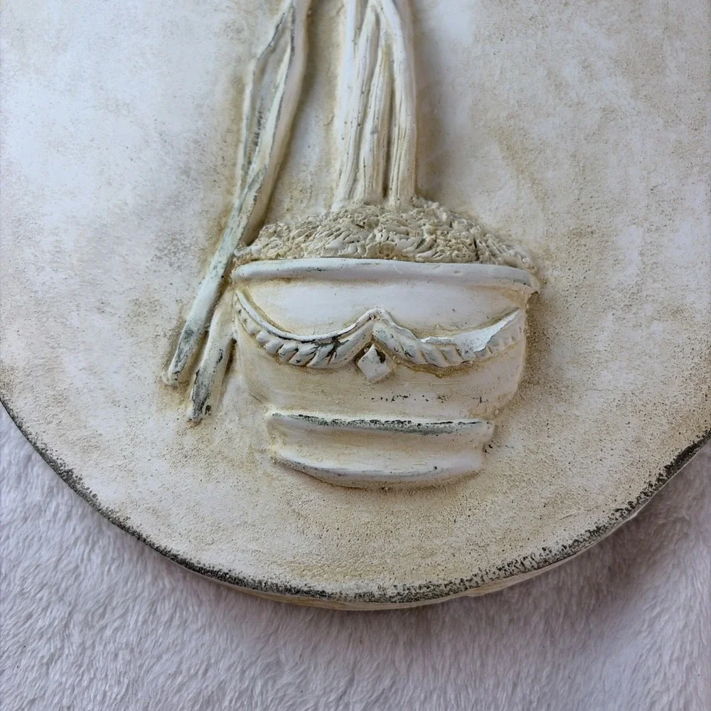 Vintage Momo Mitrovich Canada Scents Floral Plaster Relief Wall Plaque Shabby